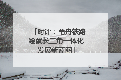 时评：甬舟铁路绘就长三角一体化发展新蓝图